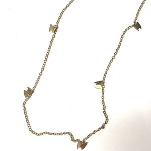 Vintage Sarah Coventry Gold Toned Butterfly Station Long Necklace